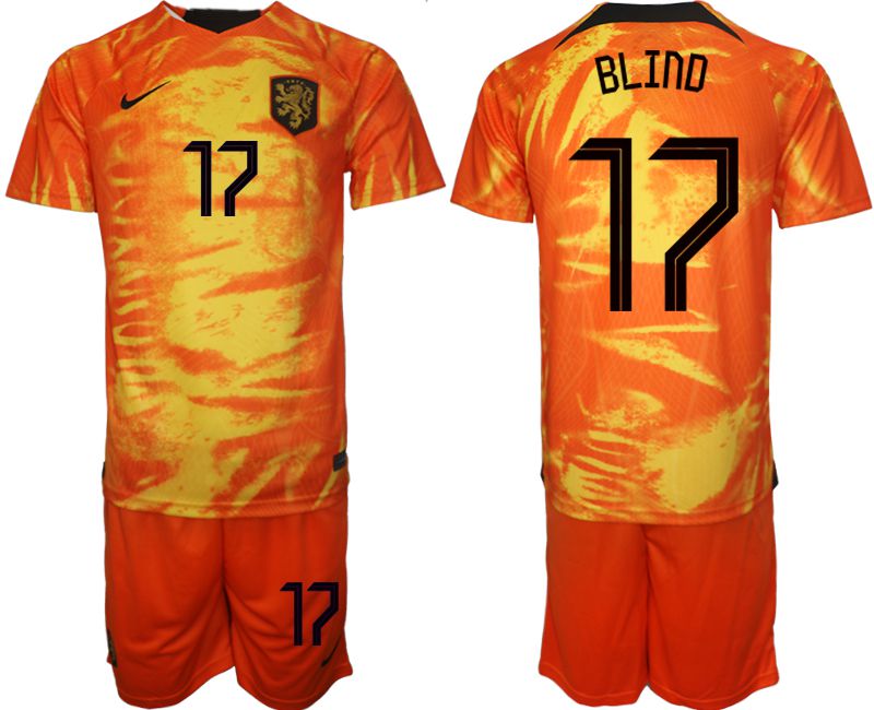 Men 2022 World Cup National Team Netherlands home orange #17 Soccer Jerseys->netherlands(holland) jersey->Soccer Country Jersey